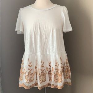 Flow printed Peplum t-shirt